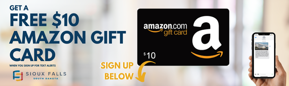 Get a free $10 Amazon Gift Card when you sign up for text alerts. Sign up below